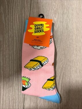 Oooh! Geez! Pink Sushi Crew Socks for Men